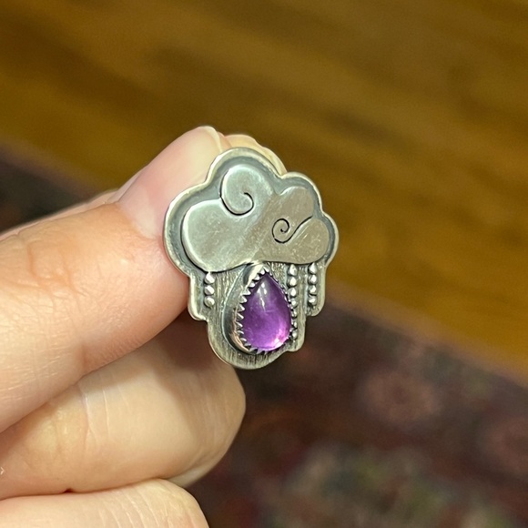 Amethyst Little Dark Clouds Pendant Sterling Silver - Picture 6 of 6